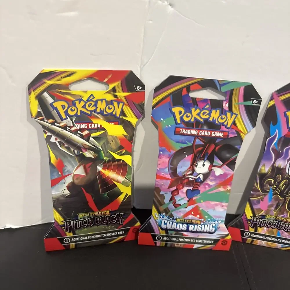 Pokémon TCG Mega Evolution Pitch Black & Chaos Rising Booster Packs Sealed Lot 3